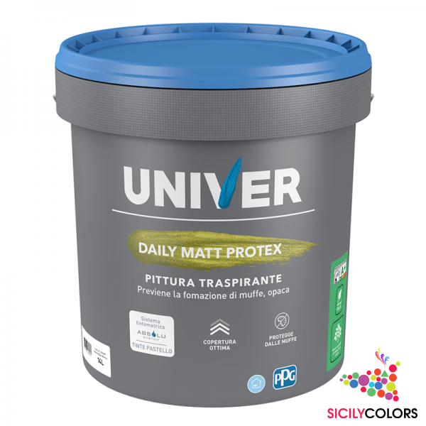 DAILY MATT PROTEX- PPG UNIVER – Pittura all'acqua per interni traspirante  antimuffa - Sicily Colors
