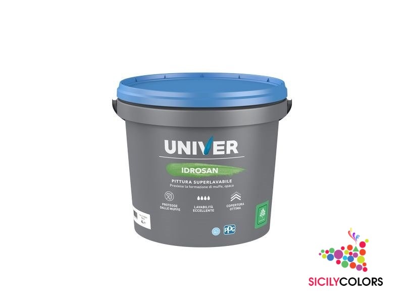IDROSAN – PPG UNIVER – Pittura certificata antimuffa acrilica altamente  lavabile - Sicily Colors